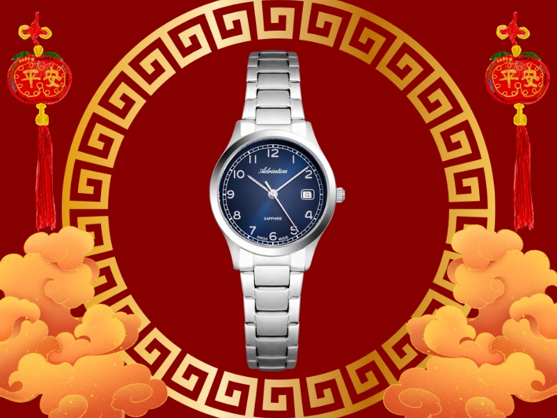 Đồng hồ d&acirc;y bạc mặt xanh bắt mắt